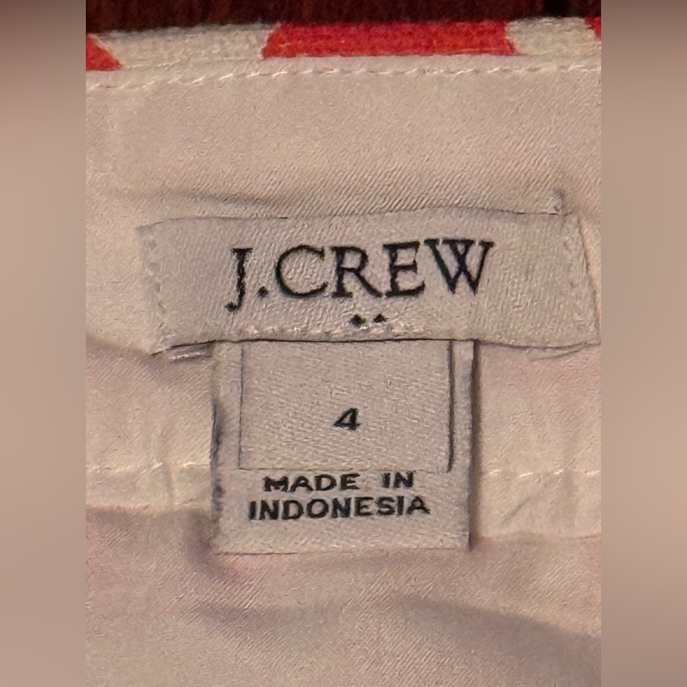 J Crew Basketweave pencil skirt CORAL LINEN Skirt Lined Back Slit Size 4 - Picture 5 of 14